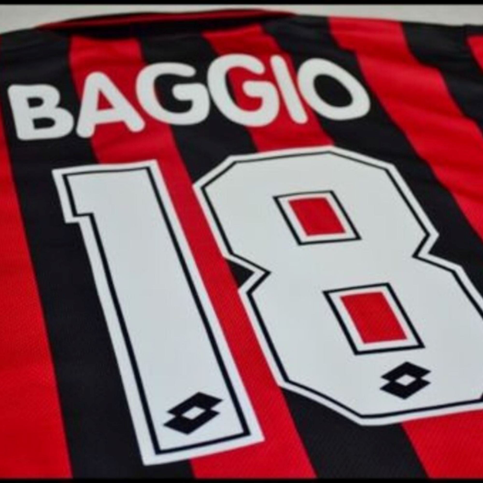 1996/97 AC Milan Home Jersey - Baggio 18 - Retro Soccer Jersey