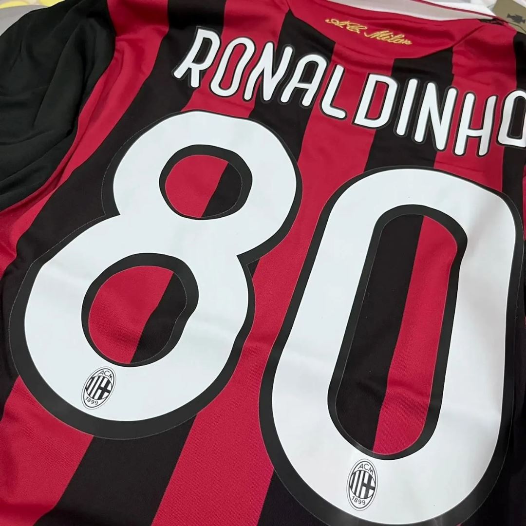 2009/10 AC Milan Home Jersey Long Sleeve - Retro Soccer Jersey