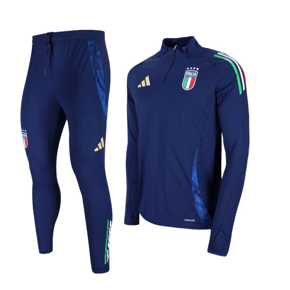 Italy FIGC Navy Training Tracksuit 24/25 Kids - Retro Tracksuit