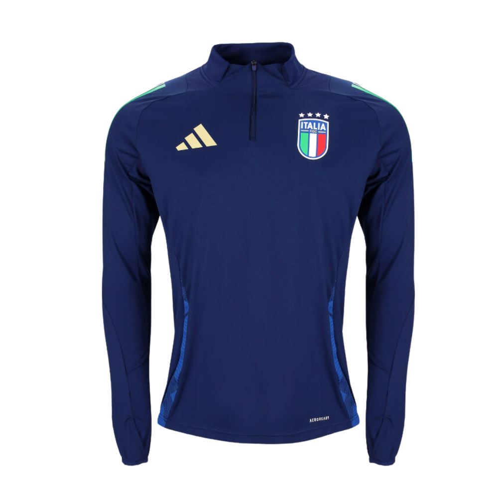 Italy FIGC Navy Quarter Zip Drill Tracksuit 24/25 - Retro Tracksuit